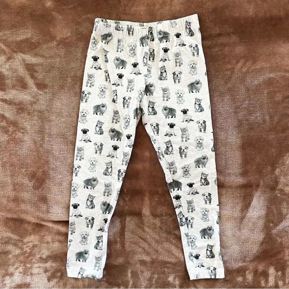 Carter's Girls Gray Animal/ Pet Print Leggings Pajama Bottoms Cotton Sz 8